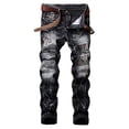 thumbnail image 2 of Birdeem Mens Jeans New Fashion Have Pockets Button Zipper Personality Denim Trend Jeans, 2 of 12