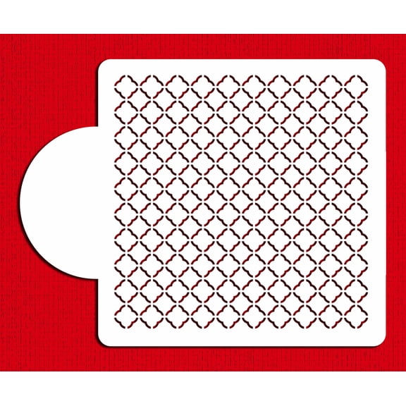 Designer Stencils C819 Quatrefoil Miniprint Stencil, Beige/semi-transparent