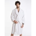 thumbnail image 4 of Men's Robe Terry Cotton Bath Robes Shawl Collar Soft Bathrobe Calf Length Spa Shower Loungewear, 4 of 6