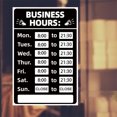 SUNHUFA Business Hours Sign Hours of Operation Signs for Window / Door (Black)