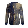 thumbnail image 4 of Gibobby Sudaderas con cremallera Sudadera de cuello redondo con estampado diario para mujer, de cuello redondo, camisetas de entrenamiento informales de manga larga, piojo sue(Azul marino, L), 4 of 5