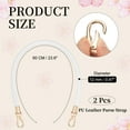 thumbnail image 2 of Uxcell 2Pcs Braided Purse Straps 60cm / 23.6" PU Leather Handbag Handles, White, 2 of 6