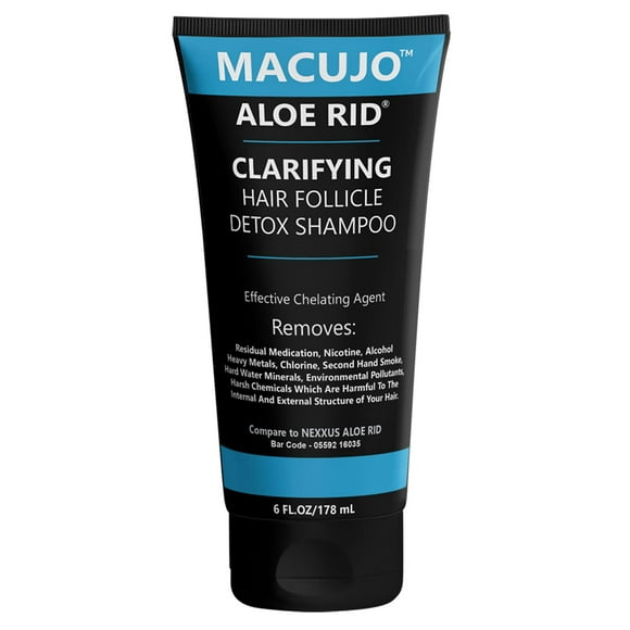 Macujo Aloe Rid Detox Shampoo Method Effective Chelating Agent for Pollutants, Residual Medications, Nicotine, Alcohol, Chlorine, 2nd Hand-Smoke, Heavy Metals