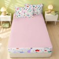 thumbnail image 4 of Erosebridal Cute Polar Bear Zipper Full Size Comforter Sets with Fitted Sheet and 2 Pillowcases, Cartoon Floral Animal Zipper Bedding Set, Pink Reversible, White Pink, Pink Reversible, 4 of 7