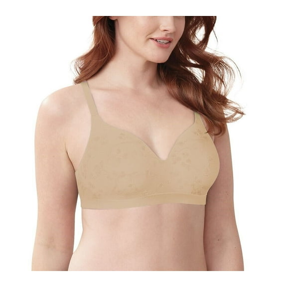 Bali Comfort Revolution Jacquard T-Shirt Bra Nude Floral XL NEW DF3643