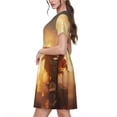 thumbnail image 2 of Balery Castle Cool Fire Dragon Vestidos sueltos de manga corta para mujer, vestidos de verano 2025, vestidos casuales de corte A con vuelo., 2 of 6