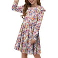 thumbnail image 4 of KISSMODA Girls Long Sleeve Casual A-Line Ruffle Skater Dress, 4-39 Years, 4 of 4