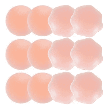 6 Pairs Nipple Covers Silicone Pasties for Women, Reusable Nippleless Covers Invisible Adhesive Sticky Breast Petals Cream
