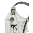 thumbnail image 5 of 12.75" Tall Holy Death Santa Muerte Holding Scythe In White Tunic Robe Statue, 5 of 10