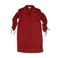 thumbnail image 1 of bar III Womens Ruched Tunic Blouse, Red, XX-Large, 1 of 2