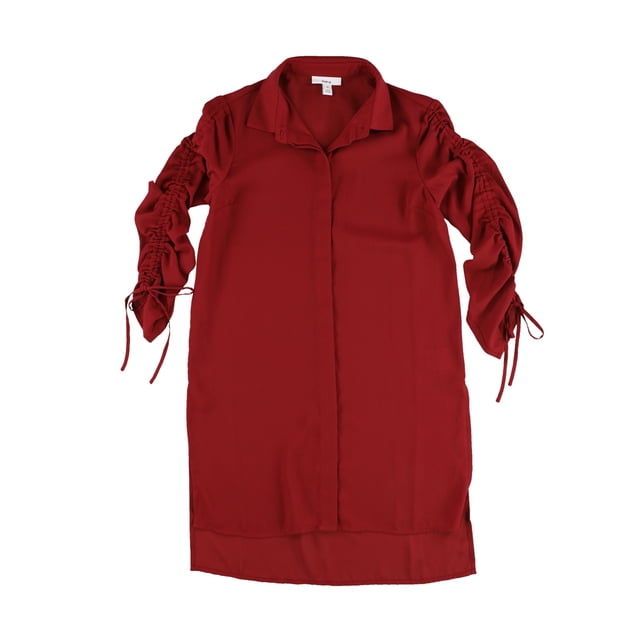 bar III Womens Ruched Tunic Blouse, Red, XX-Large