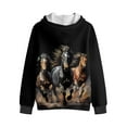 thumbnail image 2 of Chaqlin Running Horse Fuzzy Hoodie for Teen Girls and Boys - Trendy Fall Loose Top for School and Casual girl Fluffy Sweatshirts, 2 of 7