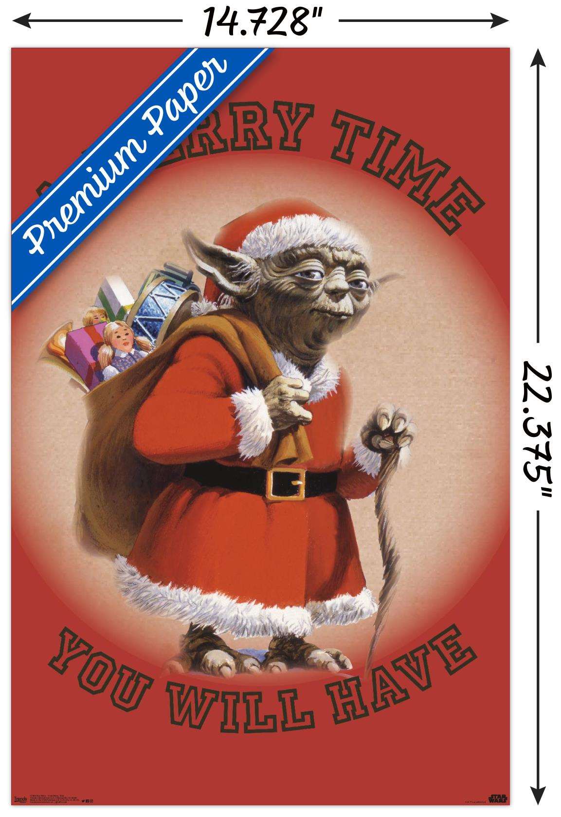 Star Wars: Saga - Yoda Merry Time Wall Poster, 14.725" x 22.375"
