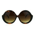 thumbnail image 2 of Womens Fem Mod Round Shaggy Groove Hippie Plastic Frame Sunglasses Tortoise Brown, 2 of 4