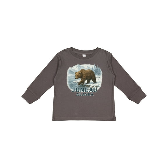 Inktastic Juneau Alaska Bear Scenic Wilderness Boys or Girls Long Sleeve Toddler T-Shirt