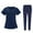 Navy Blue Color L, variant on Nursing Scrub Set Lightweight Workwear Scrubs for Nurse Yoga Jogger Doctors Green Color L