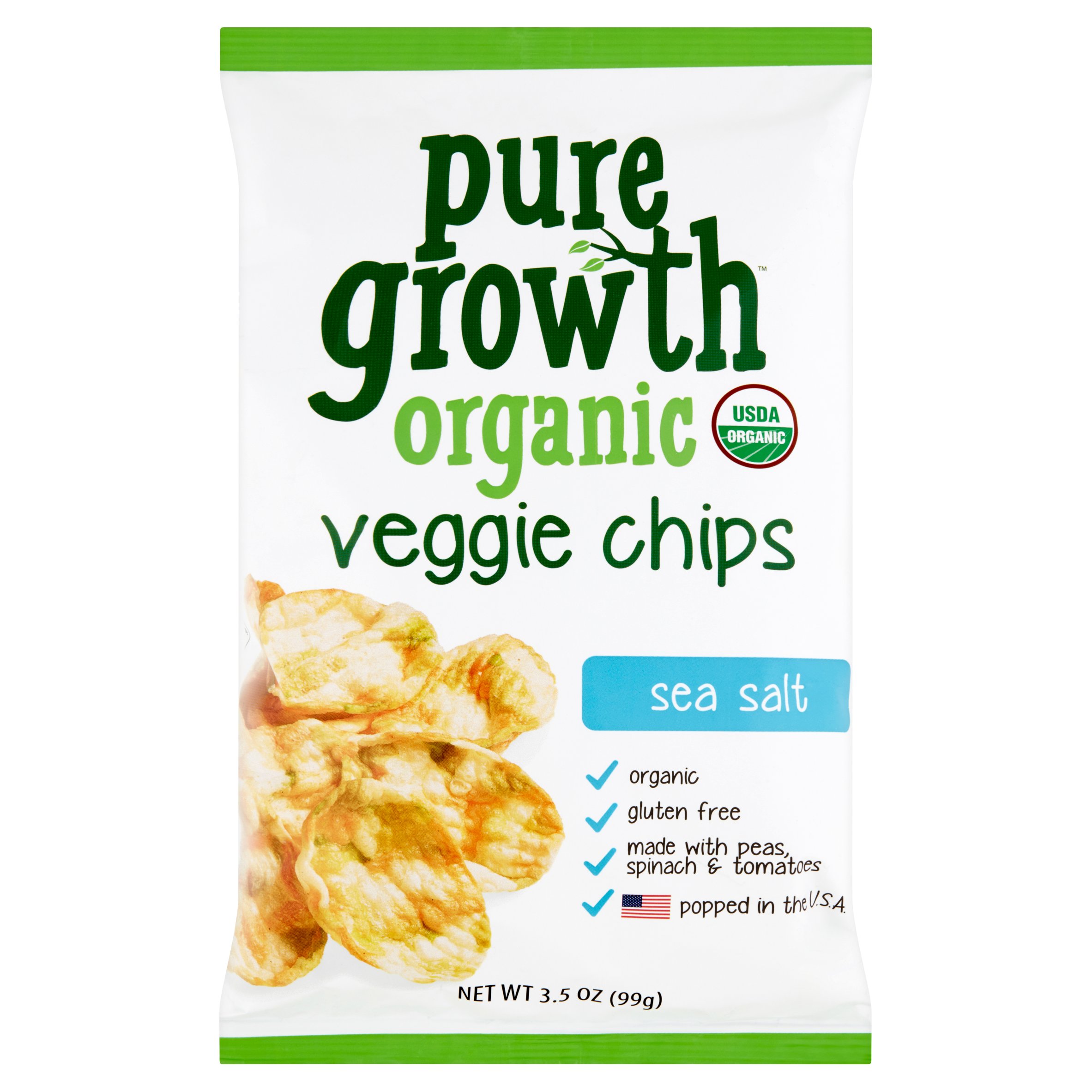 Pure Growth Organic Sea Salt Veggie Chips, 3.5 Oz.