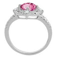 thumbnail image 5 of Mauli Jewels Rings for Women 1.87 Carat Pink Topaz and Diamond Ring 4-Prong 10K White Gold, 5 of 6