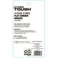 thumbnail image 3 of (2 pack) Hyper Tough 3 inch. x 3 inch. Flat Corner Brace, Steel, Zinc Plated (4 Pack), 3 of 9