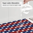 thumbnail image 5 of ZICANCN Dish Drying Mat for Kitchen Countertop, America Grunge Striped Map Drainer Mats with Non-slip Rubber Backed, Super Absorbent Easy Clean Rack Pad, 16x18 Inches, 5 of 9