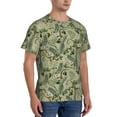 thumbnail image 2 of Vsdgher Tropical Plants Green Print Men's Dry Fit Mesh Athletic Shirts Moisture Wicking Tennis T-Shirt Tops, 2 of 9