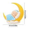 thumbnail image 2 of Hzrsly Sleeping Cake Topper Moon Figurine Car Dashboard Ornaments DIY Shower Birthday Decoration for Nursery Room Car Blue, 2 of 3