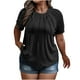 thumbnail image 2 of Fiudx Camisetas para Mujer Camiseta Básica Informal con Cuello Redondo y Mangas de Encaje para Mujer, Camisa Holgada de Algodón, 2 of 7