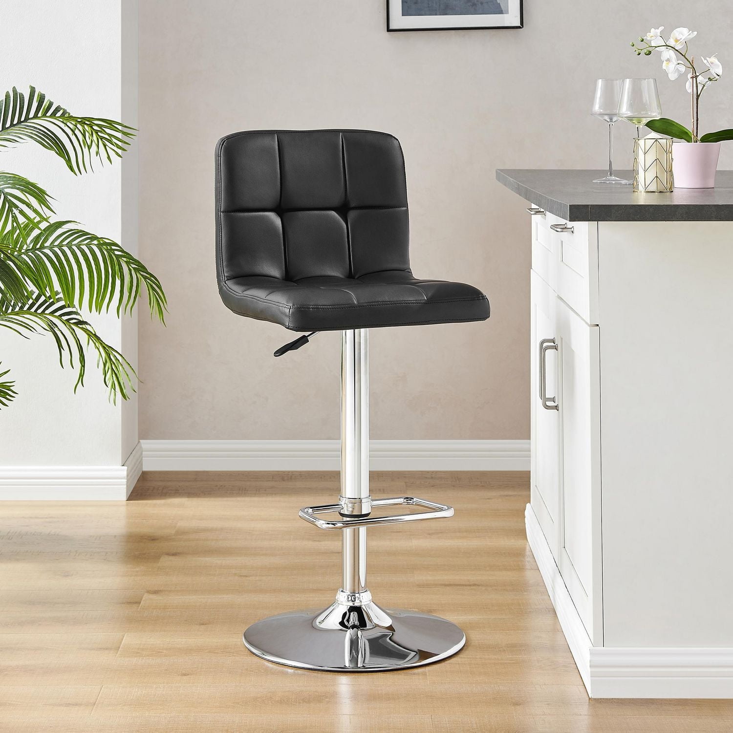 Hometrends Quilted Swivel Bar Stool, Hometrends Swivel Bar Stool