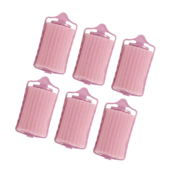 Vocoste 6 Pcs Durable Convenient Sponge Foam Hair Roller for Women 3.27"x1.73" Pink