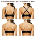 thumbnail image 4 of Yandw Women'S Deep V Plunge Padded Push Up Convertible Bra With Clear Straps Low Cut Underwire Bra, Black 34B, 4 of 7