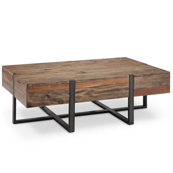 Bowery Hill Contemporary 54" x 34" Coffee Table in Rustic Honey