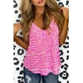 thumbnail image 1 of Women's Pink Sequin Adjustable Straps Tank Top, 1 of 14