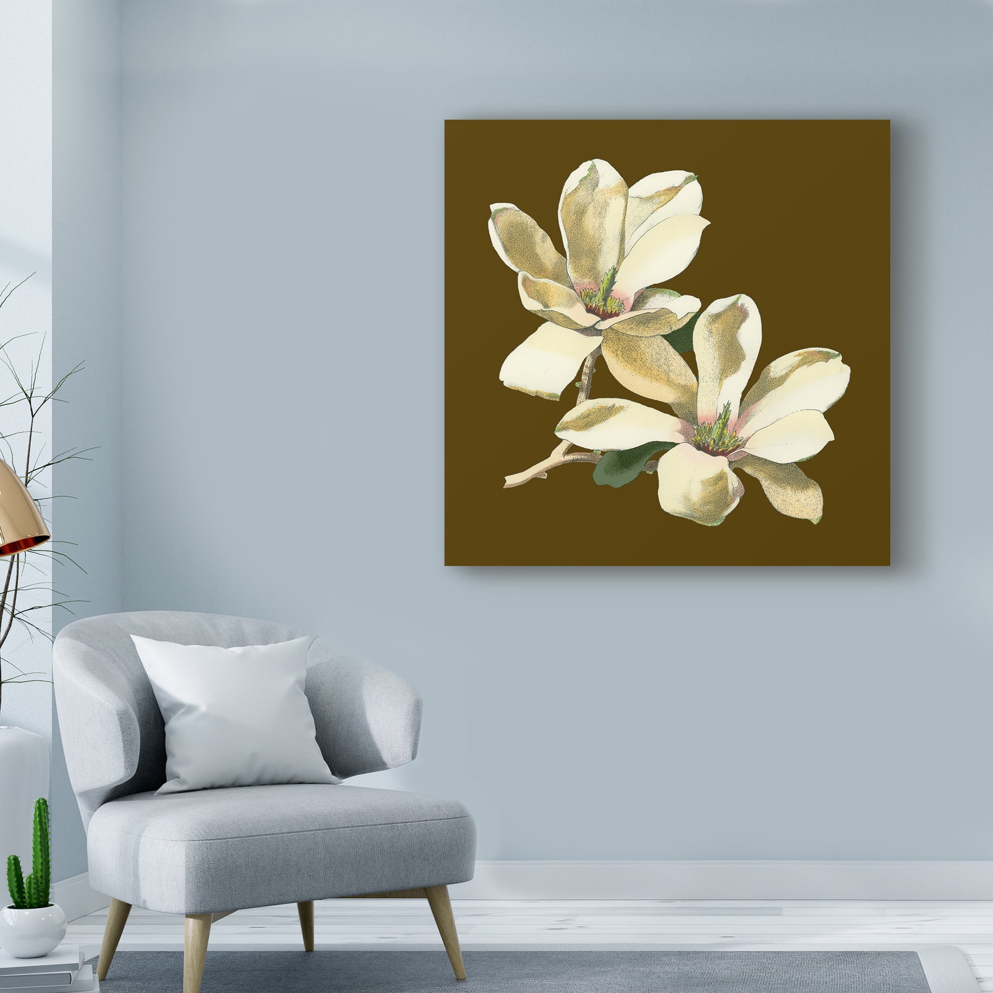 Trademark Fine Art 'Magnolia on Taupe II' Canvas Art by Unknown
