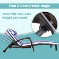 thumbnail image 4 of zzw Wicker Outdoor Chaise Lounge with Adjustable Back, Cup Holder and Thick Cushion, Brown Blue White, 4 of 8
