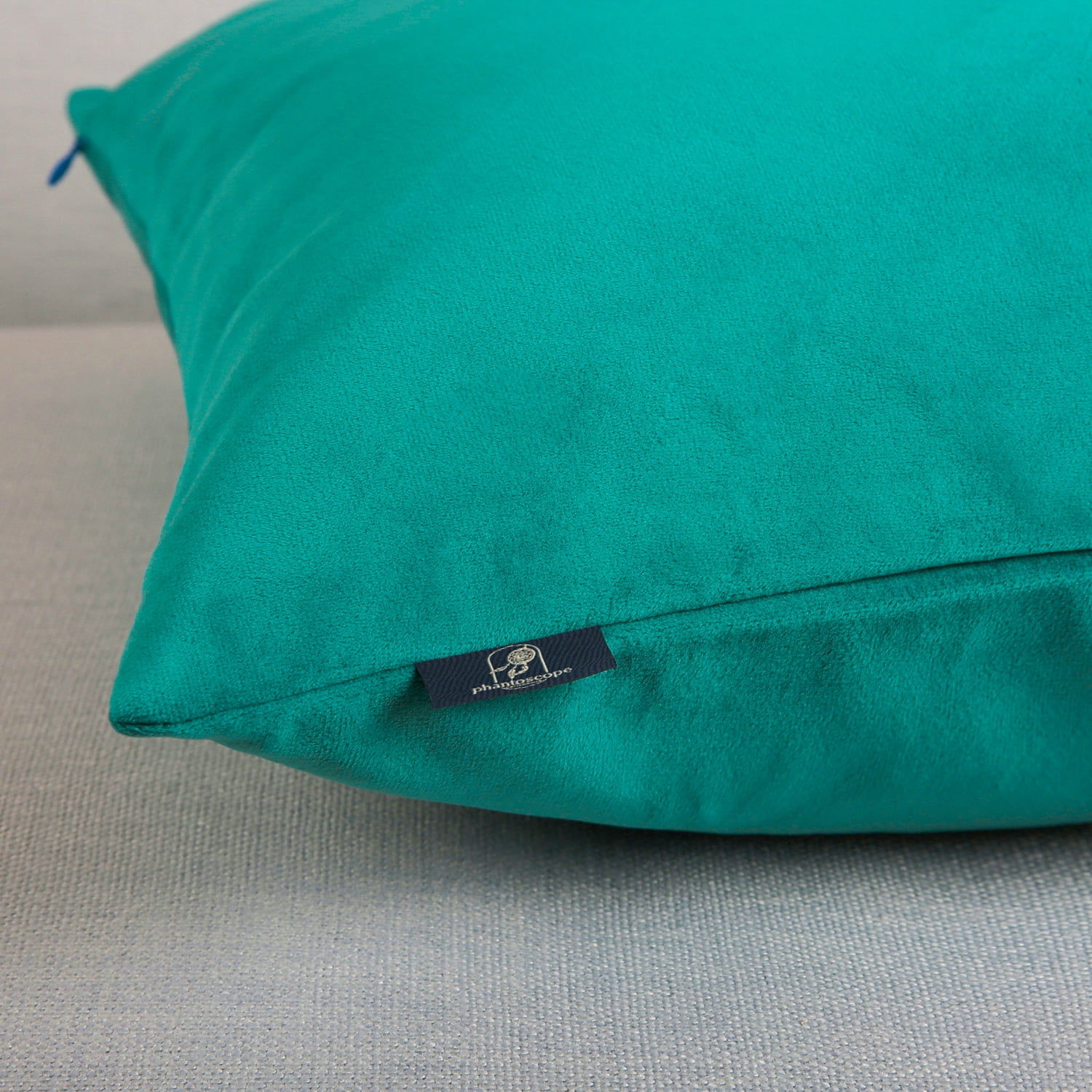 Phantoscope Soft Silky Velvet Series Square Decorative Throw Pillow Cusion for Couch, 20" x 20", Turquoise, 2 Pack