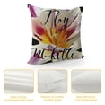 thumbnail image 4 of SHANXI Lifestyle Throw Pillow Cushion Cover, in Full of Words with Floral Violets Print, Decorative Square Accent Pillow Case, Purple and Yellow 18x18in, 4 of 5