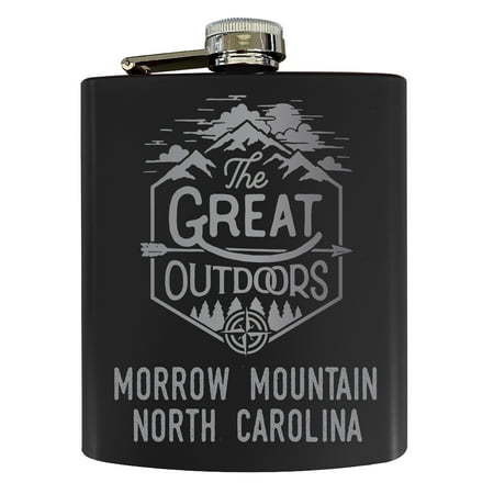 

Morrow Mountain North Carolina Laser Engraved Explore the Outdoors Souvenir 7 oz Stainless Steel 7 oz Flask Black
