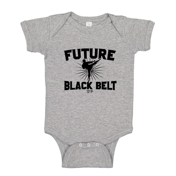Future Black Belt Baby Bodysuit One Piece NB Athletic Heather