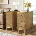 thumbnail image 6 of Tribesigns Solid Wood End Table, Fully Assembled Narrow Side Table with Drawers for Small Spaces, Living Room, Bedroom, Wood Color, 6 of 10