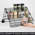 thumbnail image 3 of mDesign Large Metal 3-Tier Pull Down Spice Rack, Storage Shelf Organizer - Black, 3 of 8