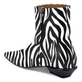 thumbnail image 3 of YDN Women Square Toe Ankle Boots Square Toe Low Heel with Side Zipper Comfy Short Booties Daily Casual Shoes Size 7.5 Zebra, 3 of 4