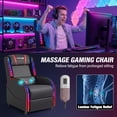 thumbnail image 4 of Furmax RGB LED Lights Gaming Massage Recliner Chair Racing Style Single Living Room Sofa Ergonomic Home Theater Seating with Massage Lumbar Support, Red, 4 of 10