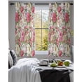 thumbnail image 3 of Pink Spring Floral Sheer Curtains 54 Inch Length 2 Panels Set for Living Room/Bedroom, Vintage Summer Botanical Kitchen Curtains Grommet Semi-Sheer Curtains Drapes Voile Window Treatments 42"x54"x2, 3 of 7