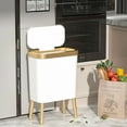 thumbnail image 3 of SIDIANBAN 4 gal Trash Can with Lid, Plastic Garbage Can, Slim Waste Basket for Kitchen, Bathroom, White, 3 of 5