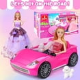 thumbnail image 3 of ECORELF 78 Pcs 11.5 inch Doll Rose  Car Playset-11.5 inch Girl Doll, 1 Toy Car, 5 Dresses & 71 Accessories, 3 of 7
