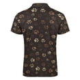 thumbnail image 5 of Brown Dog Paw Retro Style Men Zipper T-shirt Summer Casual Short Sleeve T-shirt Top, 5 of 7