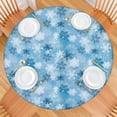 thumbnail image 2 of Light Blue Christmas Snowflake Pattern Round Fitted Tablecloth with Elastic Edge,Dining Table Cover Waterproof,Outdoor Round Tablecloth for Camping,Dining,Indoor and Outdoor, 2 of 7