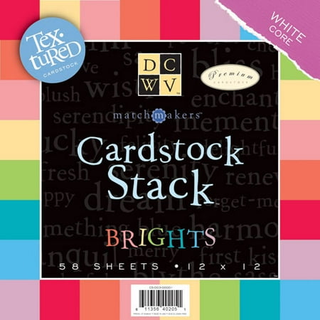 - Cardstock Stack Brights 12X12 58Sh Textured With White Core