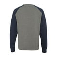 thumbnail image 3 of Independent Trading Co. Fitted Raglan Sweatshirt IND30RC Gunmetal Heather/ Classic Navy Heather M, 3 of 3
