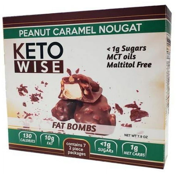 Keto Wise Fat Bombs Peanut Caramel Nouget -- 7.9 oz Pack of 4